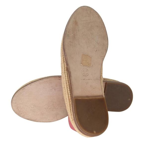 Chanel Espadrille 37 Lambskin Leather Woven Raffia Flats CC-S0207P-C014 - Picture 10 of 11